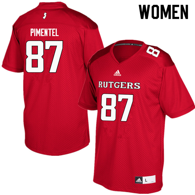 Women #87 Jonathan Pimentel Rutgers Scarlet Knights College Football Jerseys Sale-Red - Click Image to Close
